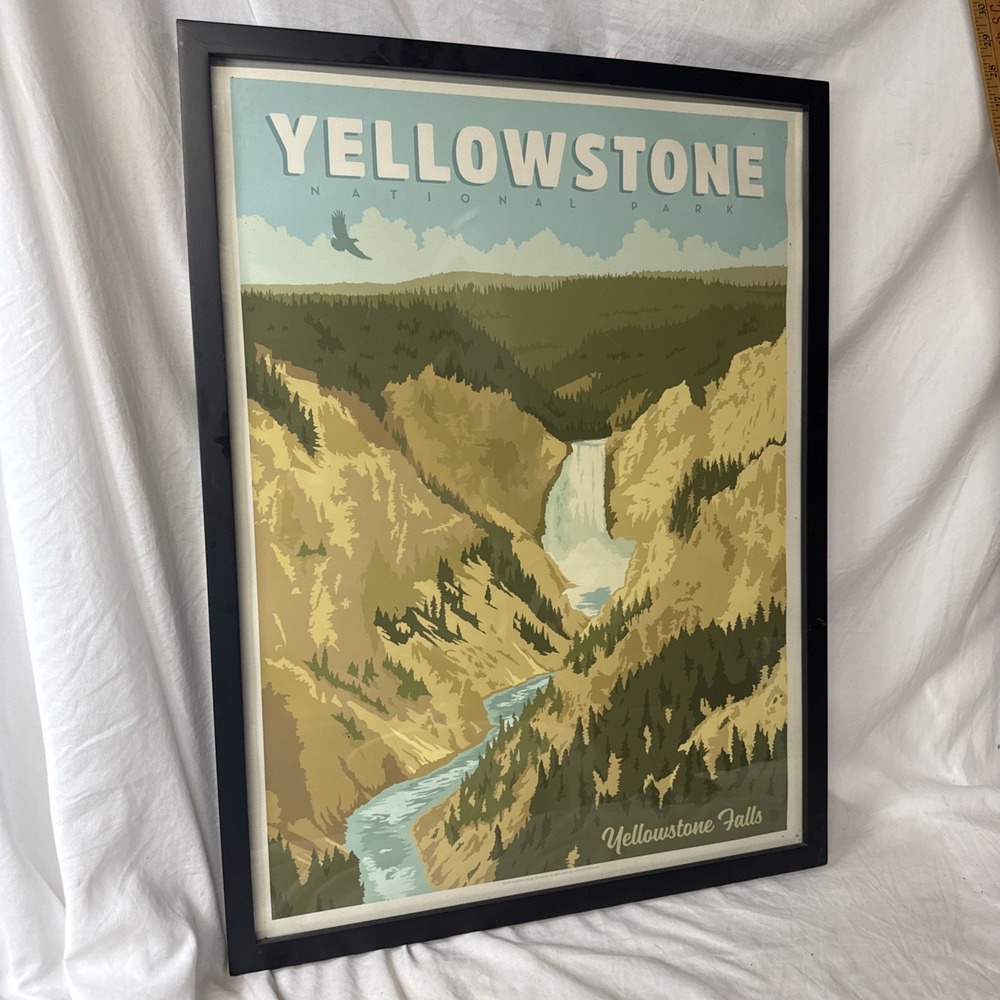 Yellowstone Falls Wall Art Framed Print National Parks Decor Tourist Framed BIG